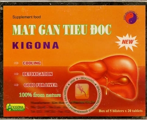 KIGONA - MAT GAN TIEU DOC - Препарат для лечения цирроза печени, восстановление функции печени при алкоголизме, лечение гепатита, крапивницы и др. - 100 капсул. Вьетнам