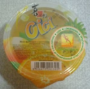 Желе с натуральными кусочками тропических фруктов (персик, ананас, тайская груша) -  200 гр. Пр-во Китай.