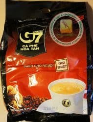 Trung Nguyen Coffee G7 3 in 1 - быстрорастворимый натуральный вьетнамский черный кофе - 50 пакетиков - 800 гр.