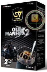 G7 - GU MANH X2 (Trung Nguyen Coffee) 2 in 1 - быстрорастворимый натуральный вьетнамский черный кофе - 12 пакетиков по 20гр. - 240 гр. Вьетнам.